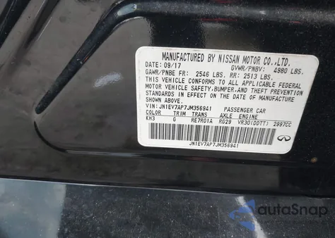 2018 Infiniti Q50 3.0T Luxe from USA, damaged, VIN JN1EV7AP7JM356941